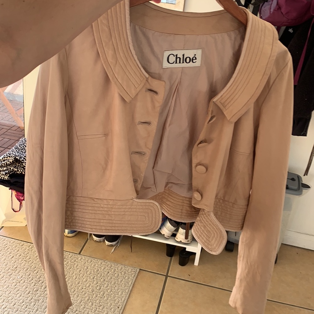 Chloe lambskin jacket light pink nude